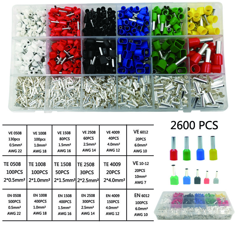 Konektor kabelske žice Električni cijevni terminali Višestruki stilovi kutija Predizolirani sklop za stezanje navlake 3500/1070 KOM