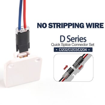 Quick Splice LED Wire Connector 2Pin D/H/T Τύπος ηλεκτρικού καλωδίου πτύχωση Τερματικά για συνδετήρες αυτοκινήτου Χωρίς απογύμνωση Καλωδίωση 22-18AWG