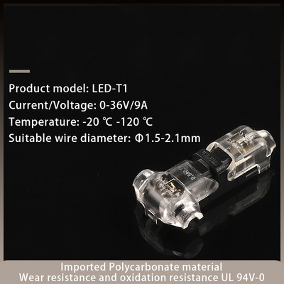 Kiirühendusega LED-juhtme ühendus 2 kontaktiga D/H/T tüüpi elektrikaabli pressklemmid autopistikutele, eemaldamata juhtmestik 22-18AWG