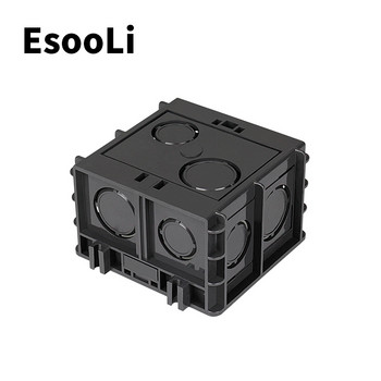 EsooLi High Strength Mounting Box Εσωτερική κασέτα 82mm * 76mm * 50mm Για διακόπτη και πρίζα τύπου 86, Μαύρο κουτί καλωδίωσης