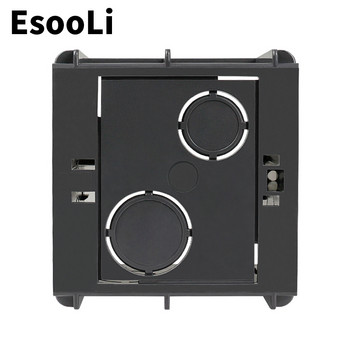 Високоякостна монтажна кутия EsooLi, вътрешна касета 82 мм * 76 мм * 50 мм за превключвател и контакт тип 86, черна задна кутия за окабеляване