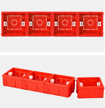 Κουτί τοποθέτησης Διακόπτης κασέτας Υποδοχή Κουτί διακλάδωσης Κρυφό κρυφό εσωτερικό κουτί τοποθέτησης Τύπος 86 Λευκό κόκκινο μπλε κουτί