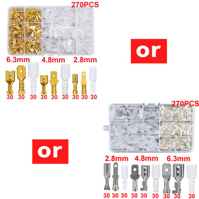 1050/1000/270gab 2,8/4,8/6,3 mm Presēšanas spailes izolācijas blīvējuma vadu savienotājs vīrišķais un iekšējais spraudņa atsperes spaile Komplekts