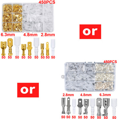 1050/1000/270gab 2,8/4,8/6,3 mm Presēšanas spailes izolācijas blīvējuma vadu savienotājs vīrišķais un iekšējais spraudņa atsperes spaile Komplekts