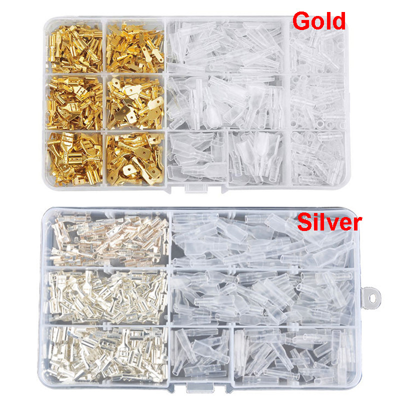 1050/1000/270gab 2,8/4,8/6,3 mm Presēšanas spailes izolācijas blīvējuma vadu savienotājs vīrišķais un iekšējais spraudņa atsperes spaile Komplekts