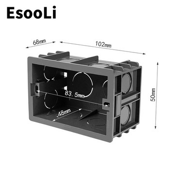 EsooLi Добро качество 102 мм * 67 мм стандартна вътрешна монтажна кутия на САЩ Задна касета за 118 мм * 72 мм стандартен стенен ключ и USB гнездо