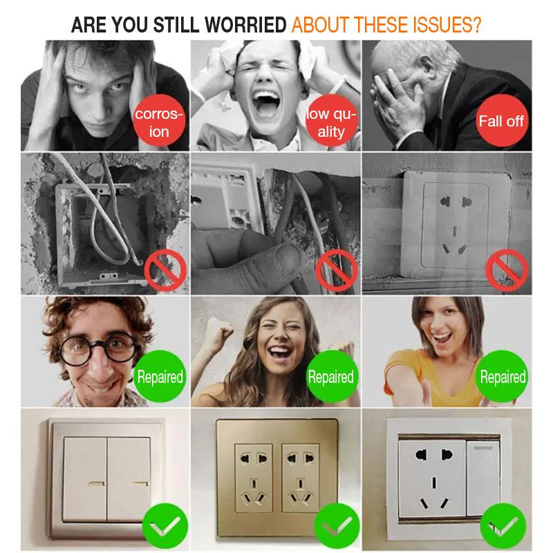 10 komada 86 Tip Dark Box Vijak za popravak Manganski čelik Prekidač Utičnica Kazetna kutija Zidna kutija Zamjena starog fiksnog nosača Popravak G6W6