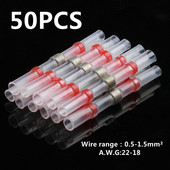 10/20/40/50 KOM Lemljena brtvena žica konektora termoskupljajuća spojna cijev Električni stegnuti konektori Vodootporni komplet terminala za spajanje kabela