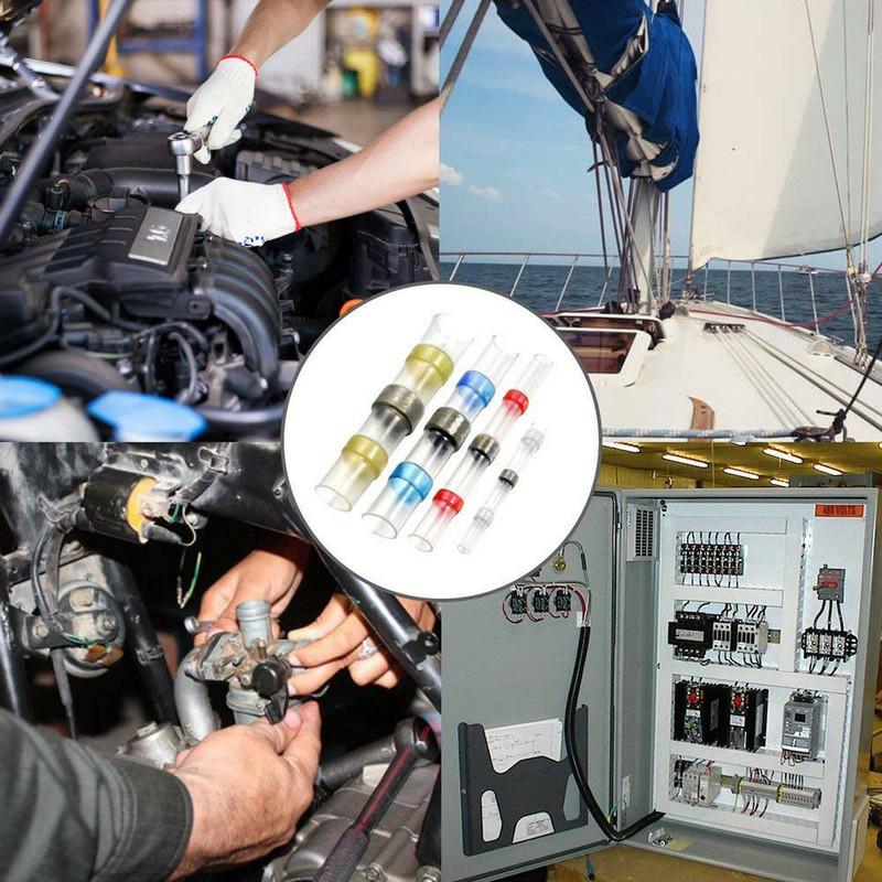 10/20/40/50 KOM Lemljena brtvena žica konektora termoskupljajuća spojna cijev Električni stegnuti konektori Vodootporni komplet terminala za spajanje kabela