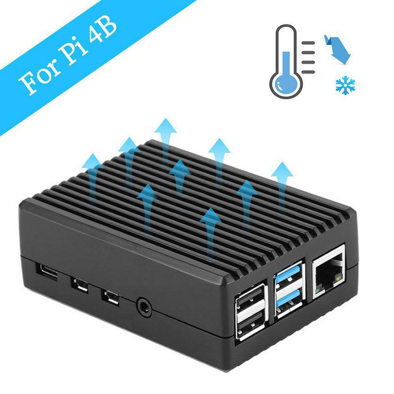 Raspberry Pi 4 Model B Crno tamno sivo Kućište od aluminijske legure Kućište s pasivnim hlađenjem Metalno kućište Disipacija topline za Pi 4