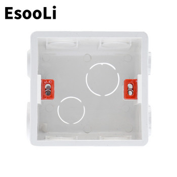 EsooLi Кутия за стенен монтаж 86 Вътрешна касета Бяла задна кутия за 86 мм * 86 мм Стандартен стенен сензорен ключ и гнездо с USB