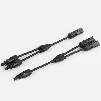 1Pair 2 to 1 Y Branch Parallel Connector 1000V30A Electrical PV T Connector With 4mm2 Solar Cable for Solar Photovoltaic System
