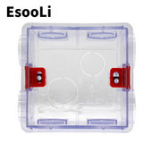 EsooLi Podesiva prozirna kutija za ugradnju, unutarnja kazeta 86 mm * 83 mm * 50 mm za 86 tip WIFI dodirni prekidač i USB utičnicu