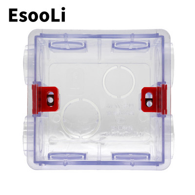 EsooLi Podesiva prozirna kutija za ugradnju, unutarnja kazeta 86 mm * 83 mm * 50 mm za 86 tip WIFI dodirni prekidač i USB utičnicu