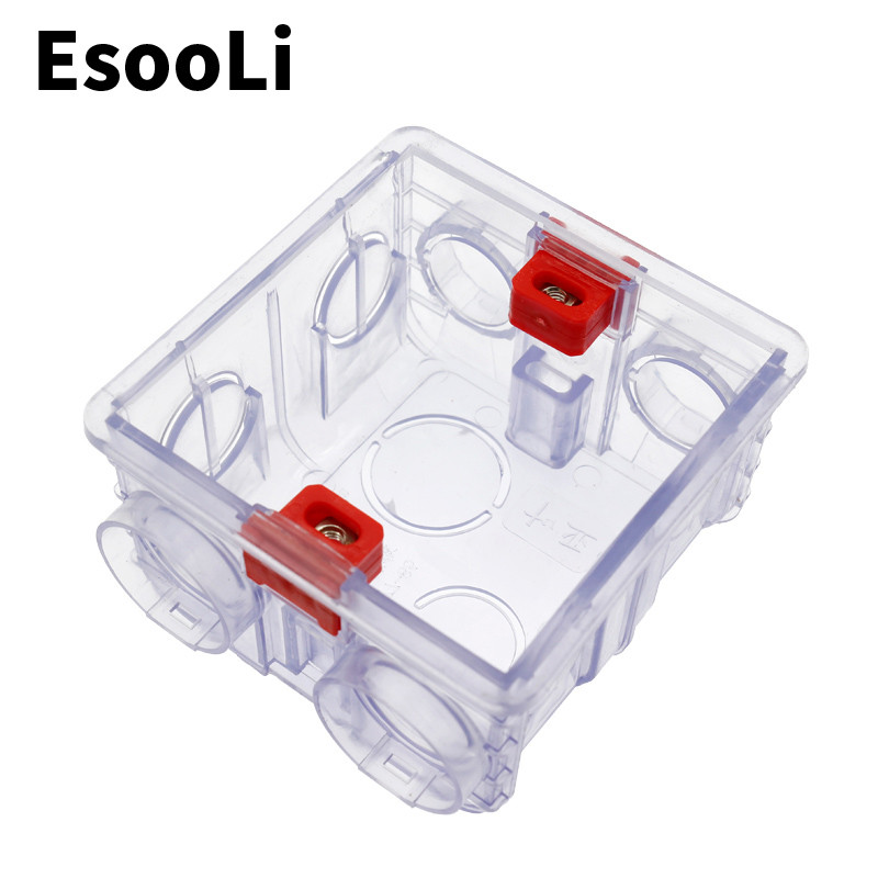 EsooLi Podesiva prozirna kutija za ugradnju, unutarnja kazeta 86 mm * 83 mm * 50 mm za 86 tip WIFI dodirni prekidač i USB utičnicu