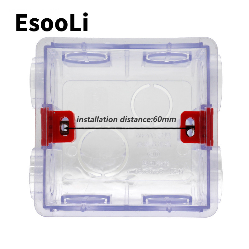 EsooLi Podesiva prozirna kutija za ugradnju, unutarnja kazeta 86 mm * 83 mm * 50 mm za 86 tip WIFI dodirni prekidač i USB utičnicu