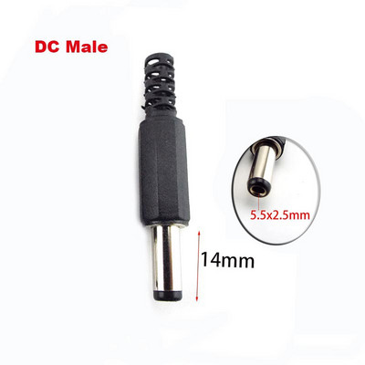 DC ženski muški konektori za napajanje 5,5 mm x 2,1 mm 5,5 x 2,5 mm Ženski muški utičnica Adapterska žica 5525 5521