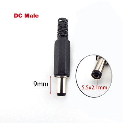 DC ženski muški konektori za napajanje 5,5 mm x 2,1 mm 5,5 x 2,5 mm Ženski muški utičnica Adapterska žica 5525 5521