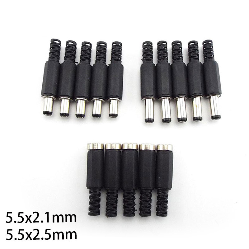 DC ženski muški konektori za napajanje 5,5 mm x 2,1 mm 5,5 x 2,5 mm Ženski muški utičnica Adapterska žica 5525 5521