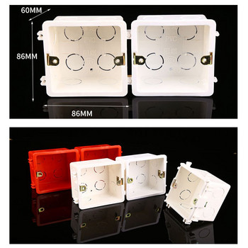 1PC Висококачествена PVC пластмасова огнеустойчива професионална скрита долна кутия за стенен монтаж Съединителна касета за превключвател