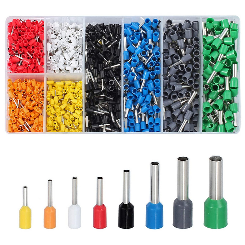 Stezni prstenovi 400-2000 KOM. Asortiman žičane ferule Bakreni stegnuti konektor Izolirani kabel Pin End Terminal AWG 22-7,8 Veličina