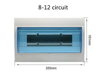 3-4/4-6/5-8/9-12 Ways Κουτί προστασίας διανομής διακόπτη κυκλώματος Πλαστικό κουτί τοποθέτησης τοίχου εσωτερικού χώρου με ηλεκτρικό διαφανές κάλυμμα