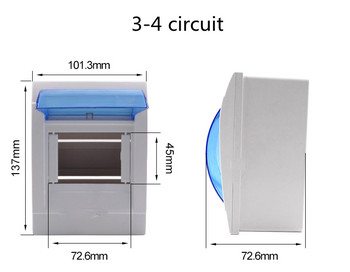 3-4/4-6/5-8/9-12 Ways Κουτί προστασίας διανομής διακόπτη κυκλώματος Πλαστικό κουτί τοποθέτησης τοίχου εσωτερικού χώρου με ηλεκτρικό διαφανές κάλυμμα