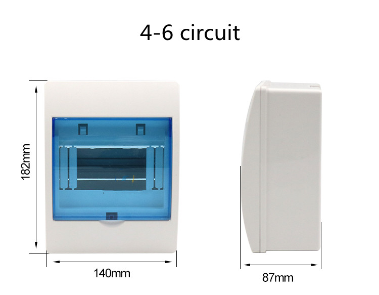 3-4/4-6/5-8/9-12 načina razvodne zaštitne kutije prekidača, plastična kutija za unutarnju zidnu montažu s električnim prozirnim poklopcem