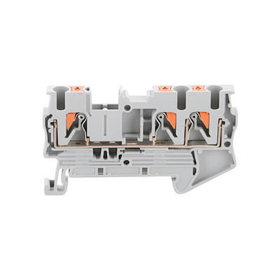 Priključni blok Montaža na din šinu PT 2,5-dvostruki 3 vodiča Push in Opruga Uvlačenje kroz žicu bez vijaka 10 kom žica konektor