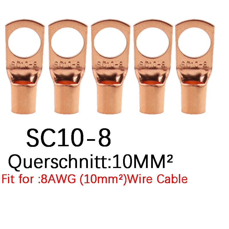 25/50/100 kom. Bakreni prstenovi konektori za žicu goli kabel Električni stezaljki SC6-6 SC6-8 SC10-6 SC10-8 SC16-6 SC16-8 SC25-6