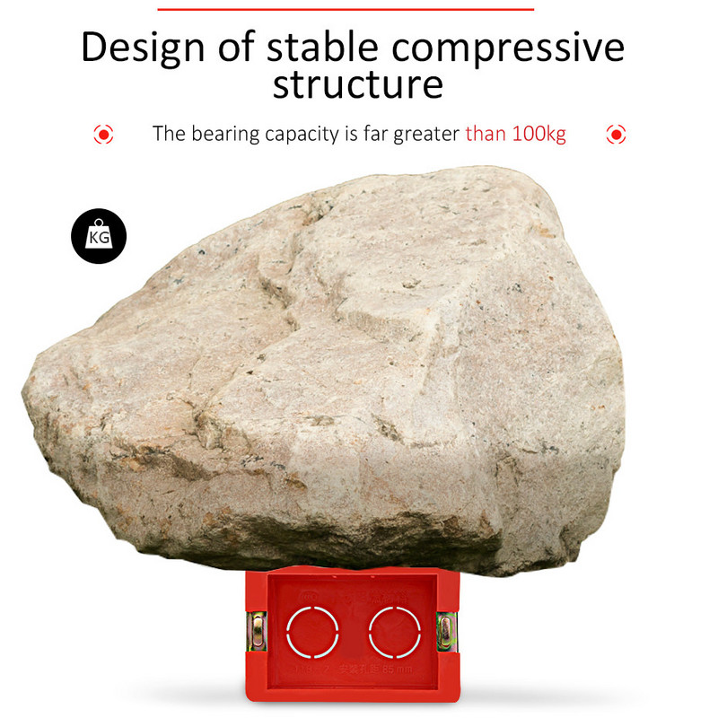 118 tipa iekšējais montāžas tumšā kārba slēdža ligzdai 99mmx64mm Sienas padziļināti slēdži Aksesuāri Augsta PVC ugunsizturība