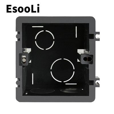 EsooLi High Strength Mounting Box Εσωτερική κασέτα 82mm * 76mm * 50mm Για διακόπτη και πρίζα τύπου 86, Μαύρο κουτί καλωδίωσης