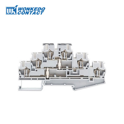 5gab ST 2,5-3L-PV trīs līmeņu atsperes sprosts savienotājs ar potenciāla izlīdzināšanas 2,5 mm kabeli ST2,5 elektriskās Din sliedes spaiļu bloks