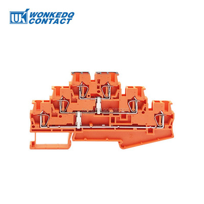 5gab ST 2,5-3L-PV trīs līmeņu atsperes sprosts savienotājs ar potenciāla izlīdzināšanas 2,5 mm kabeli ST2,5 elektriskās Din sliedes spaiļu bloks