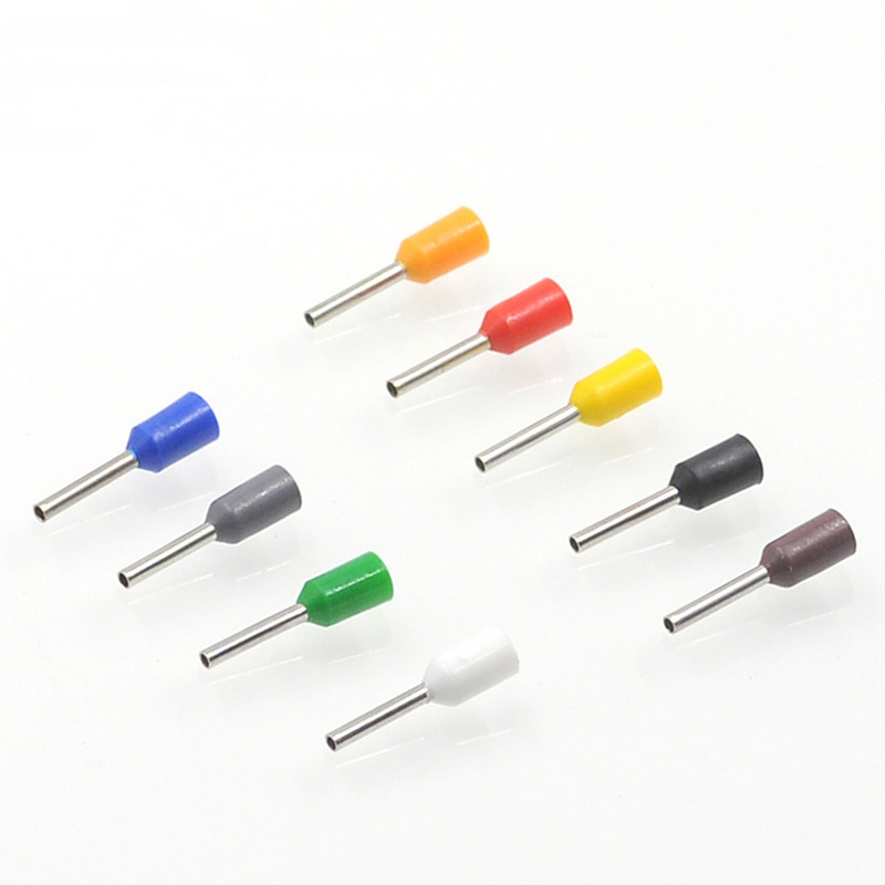 1000Pcs Cjevčicom izolirani završetak kabela Stezaljke za električne žice Konektor E0306 E0308 E0310 Bakreni kabelski prstenovi VE 24AWG
