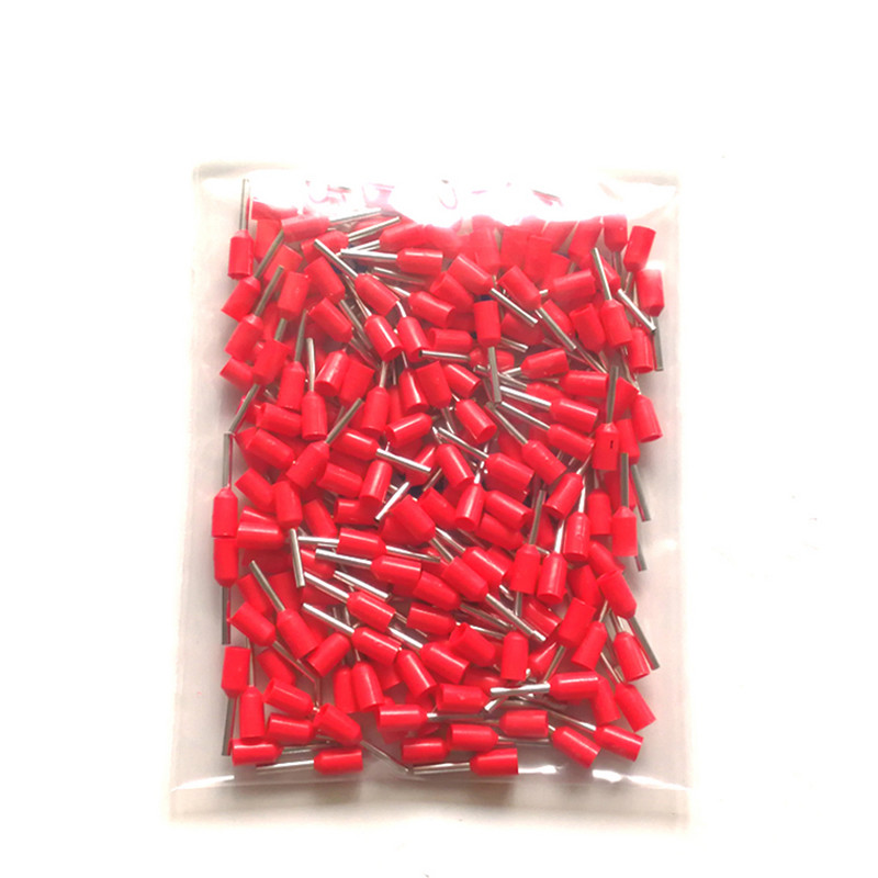 1000Pcs Cjevčicom izolirani završetak kabela Stezaljke za električne žice Konektor E0306 E0308 E0310 Bakreni kabelski prstenovi VE 24AWG