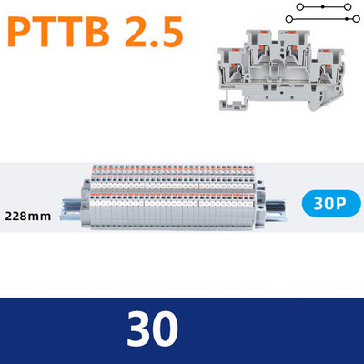 PT 2.5 Комплект клеми за клеми за DIN релса тип Push-in 31A 800V