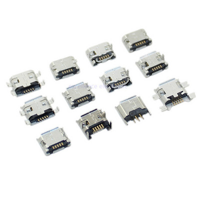 10 τεμ./παρτίδα Micro USB 5 Pin Υποδοχή υποδοχής SMT Τύπος B Θηλυκή τοποθέτηση Υποδοχές φόρτισης SMD DIP USB