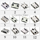 20-60gab 5 kontaktu SMT ligzdas savienotājs Micro USB tips B sieviešu izvietojums 12 modeļi SMD DIP ligzdas savienotājs