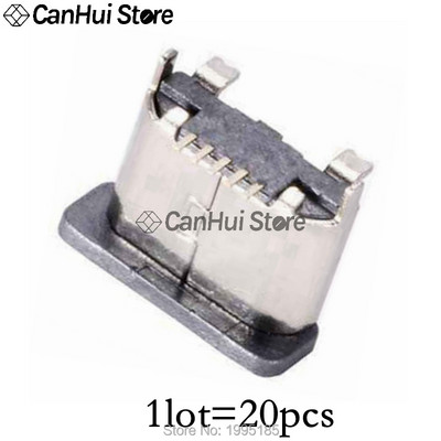 20-60gab 5 kontaktu SMT ligzdas savienotājs Micro USB tips B sieviešu izvietojums 12 modeļi SMD DIP ligzdas savienotājs