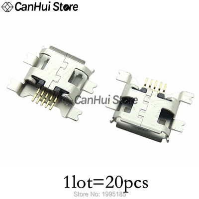 20-60gab 5 kontaktu SMT ligzdas savienotājs Micro USB tips B sieviešu izvietojums 12 modeļi SMD DIP ligzdas savienotājs