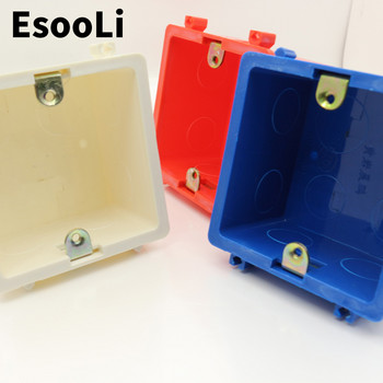 EsooLi Red 86*86MM Cassette Universal White Wall Mounting Box for EU/UK Socket Backbox and Wall Touch Switch δημοφιλή στη RU
