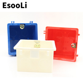 EsooLi White-1 86*86MM Cassette Universal White Wall Mounting Box for EU/UK Socket Backbox and Wall Touch Switch δημοφιλής στη RU