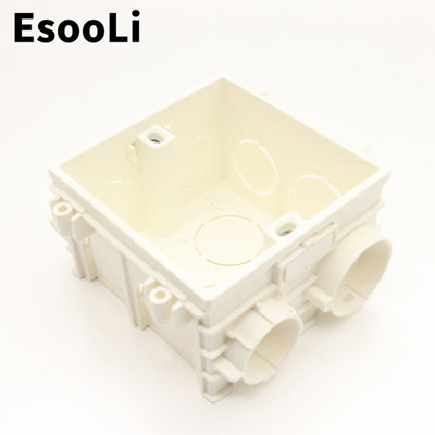 EsooLi White-1 86*86MM Cassette Universal White Wall Mounting Box for EU/UK Socket Backbox and Wall Touch Switch δημοφιλής στη RU