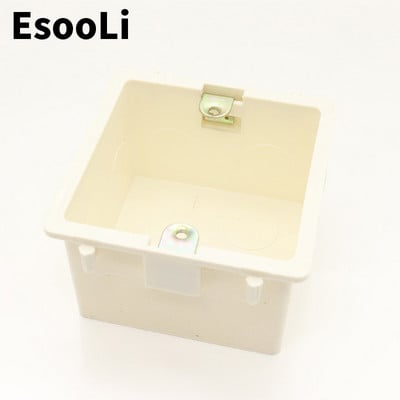 EsooLi White-1 86*86MM kazeta univerzalna bijela zidna kutija za stražnju kutiju EU/UK utičnica i zidni prekidač popularan u RU