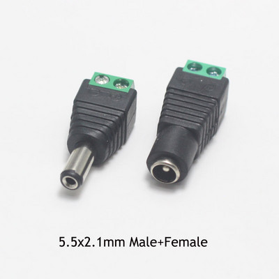 5,5 * 2,1 5,5 * 2,5 3,5 * 1,35 mm sieviešu vīriešu līdzstrāvas kabeļa savienotāja ligzdas spraudņa savienojums LED lentes CCTV drošības kameras DVR