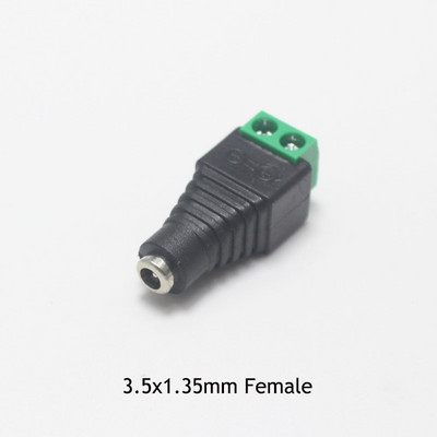 5,5 * 2,1 5,5 * 2,5 3,5 * 1,35 mm sieviešu vīriešu līdzstrāvas kabeļa savienotāja ligzdas spraudņa savienojums LED lentes CCTV drošības kameras DVR