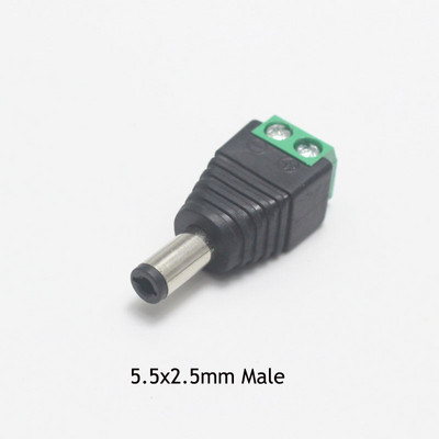 5,5 * 2,1 5,5 * 2,5 3,5 * 1,35 mm sieviešu vīriešu līdzstrāvas kabeļa savienotāja ligzdas spraudņa savienojums LED lentes CCTV drošības kameras DVR