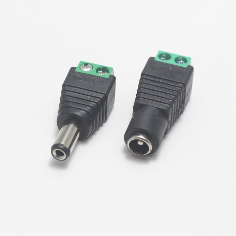 5,5 * 2,1 5,5 * 2,5 3,5 * 1,35 mm sieviešu vīriešu līdzstrāvas kabeļa savienotāja ligzdas spraudņa savienojums LED lentes CCTV drošības kameras DVR