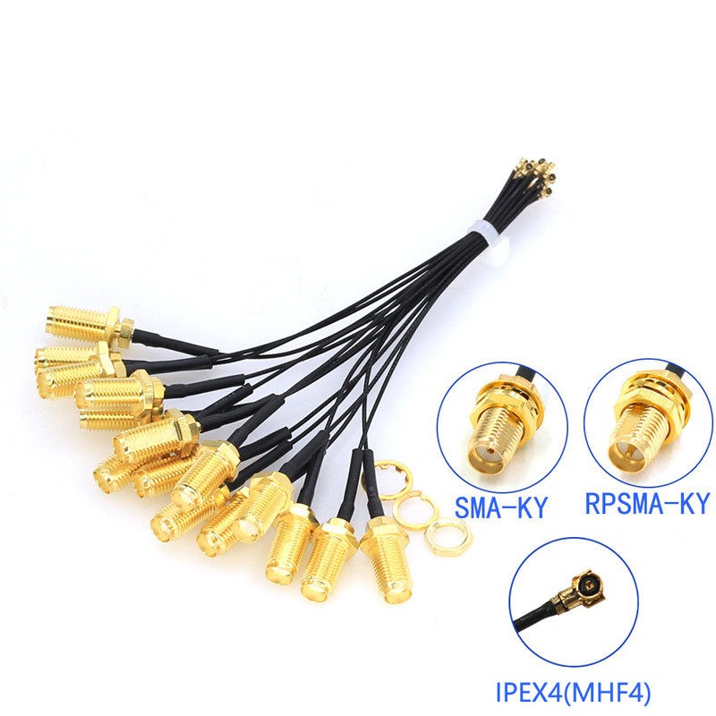 5gab SMA savienotāja kabelis uz iekšu uz IPEX4 IPX4 MHF4 līdz SMA kontaktligzda RF0.81 antena RG0.81MM kabeļa bloks RP-SMA-K